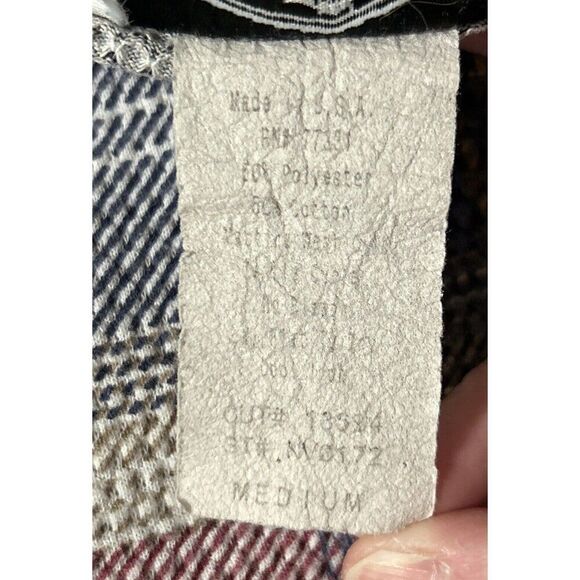 DWSF Plaid Sweater Women’s Medium Waffle Textured Muted Colors - Picture 7 of 7